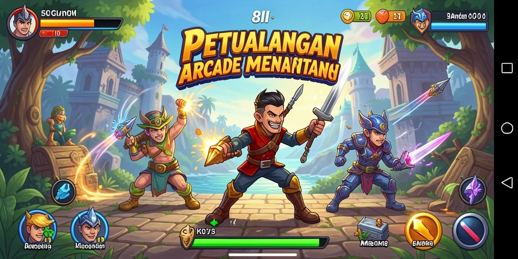 Tampilan seru gameplay arcade di 8II yang memikat.