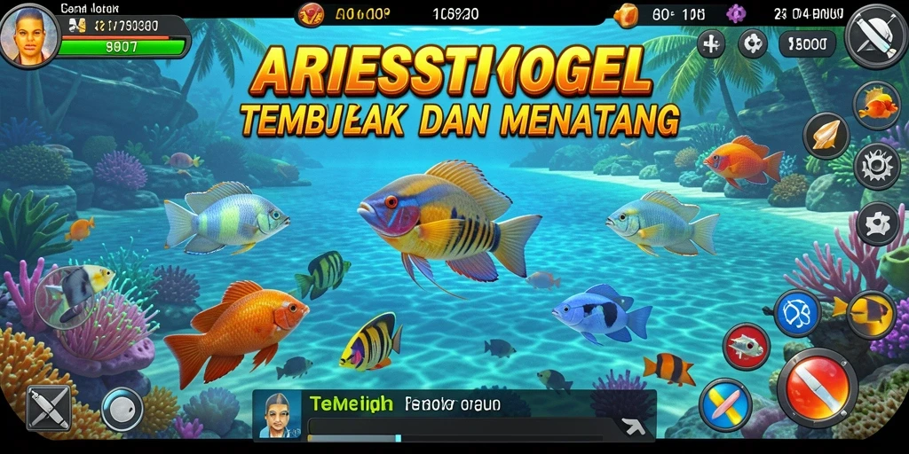 Tangkapan layar gameplay Tembak Ikan ARIESTOGEL yang seru.