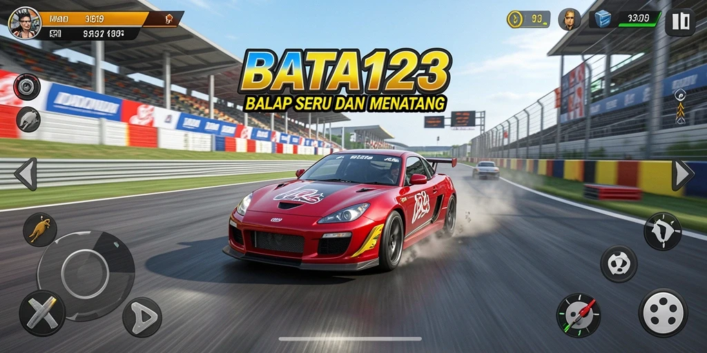 Tampilan menarik dari gameplay BATA123 yang penuh aksi balap.