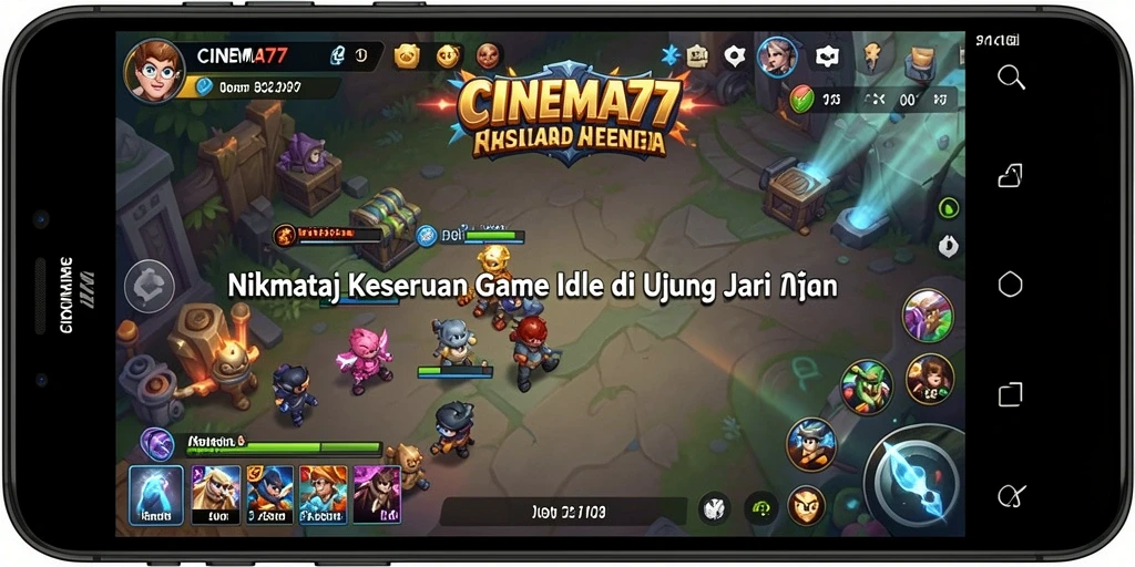 Tampilan gameplay menarik dari CINEMA77 yang menyuguhkan manajemen bioskop.