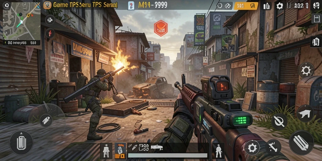 Tangkapan layar gameplay dari DMD999 dengan aksi seru dan mendebarkan.