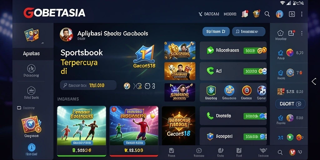 Screenshot utama GOBETASIA menampilkan pengalaman taruhan olahraga yang interaktif.