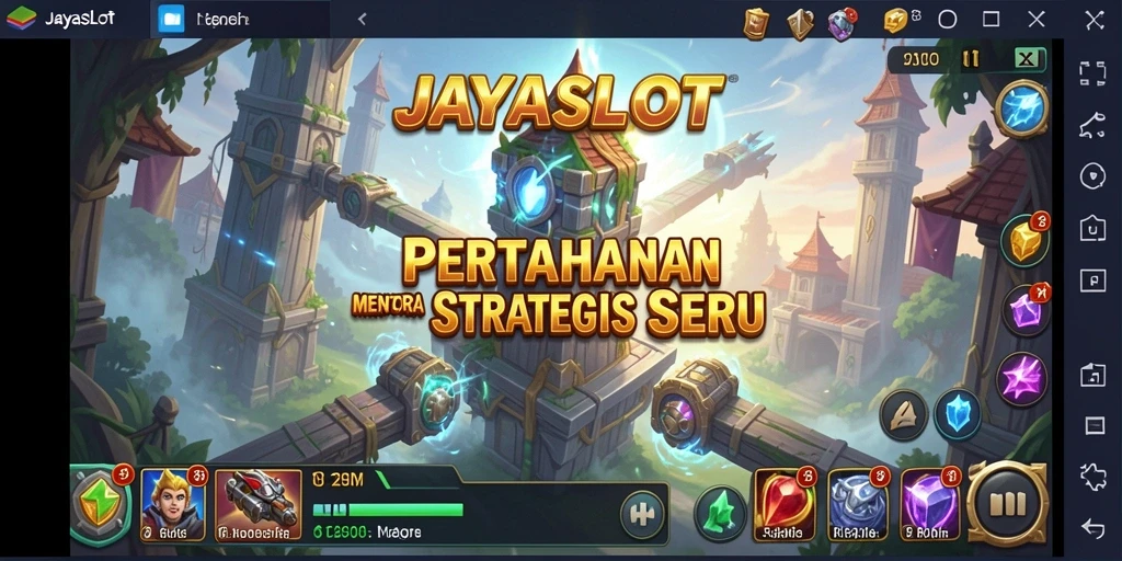 Tampilan gameplay menakjubkan dari JAYASLOT dalam pertempuran Tower Defense.