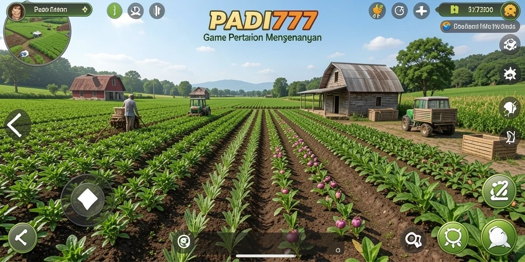 Screenshot menunjukkan gameplay menarik dalam pertanian.