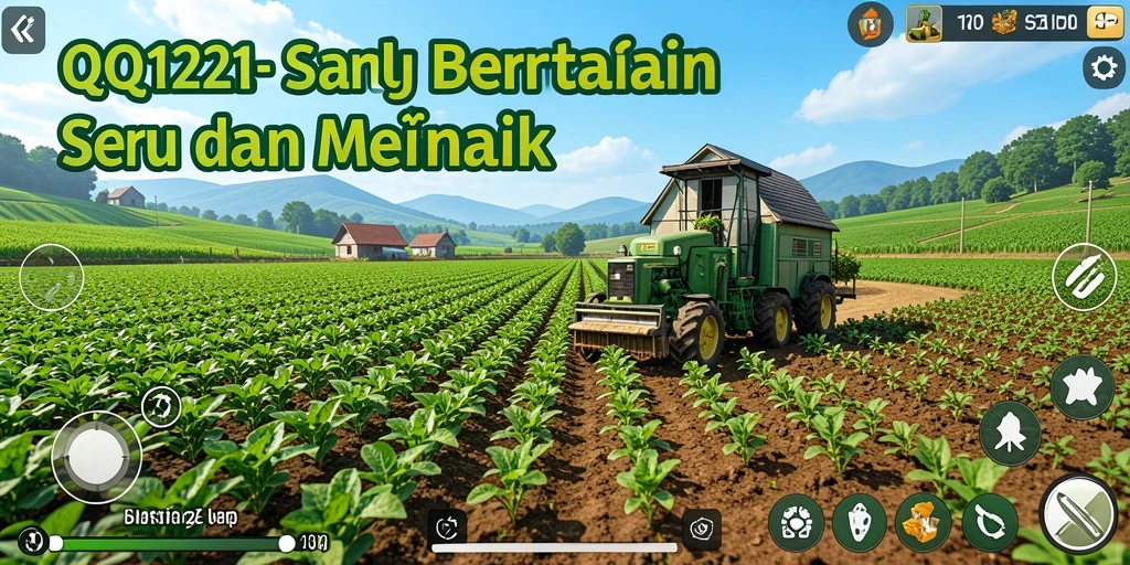 Tampilan gameplay menarik dari QQ1221 dengan aktivitas bertani yang seru.