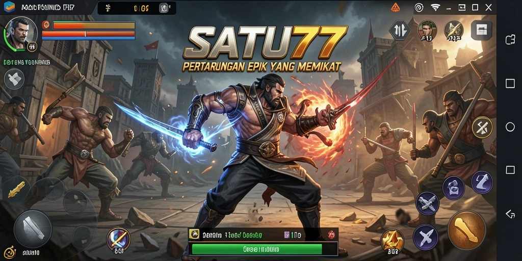 Tampilan gameplay mengesankan dari SATU77 dalam pertarungan epik.