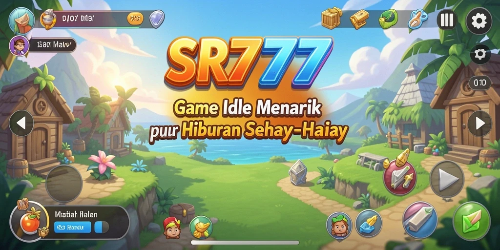 Tampilan gameplay Idle yang seru dan penuh warna di SR777.