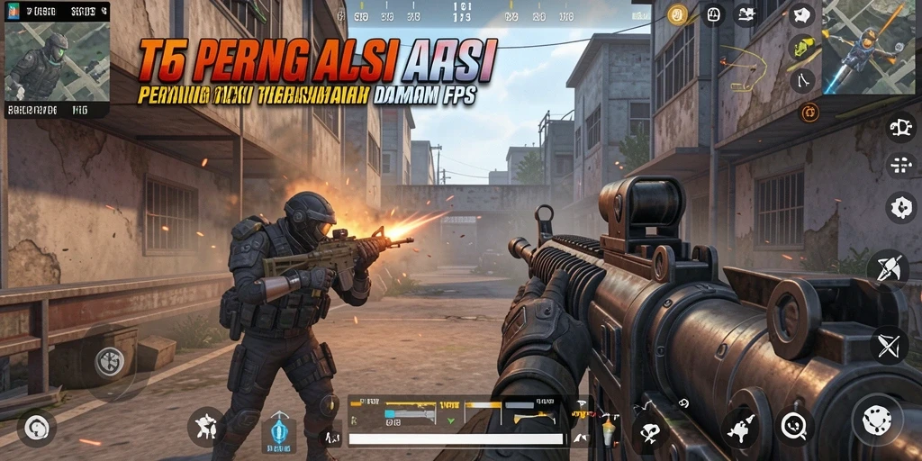 Screenshot gameplay T6 yang menampilkan aksi tembak-menembak yang intens.