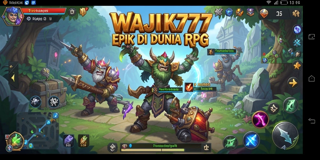 Screenshot permainan WAJIK777 yang menampilkan pertarungan seru di dunia RPG.